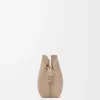 Mini pochette Flamenco en cuir de veau nappa sable