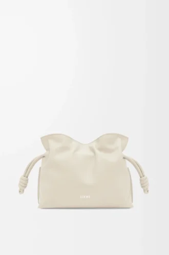 Mini pochette Flamenco en cuir de veau nappa Sea Salt