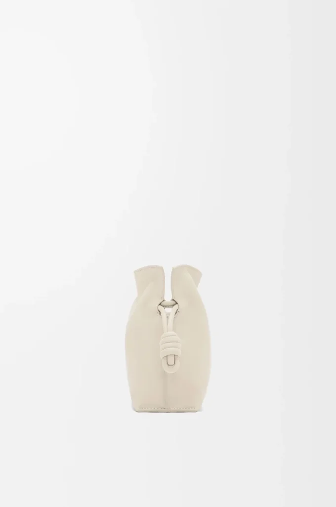 Mini pochette Flamenco en cuir de veau nappa Sea Salt