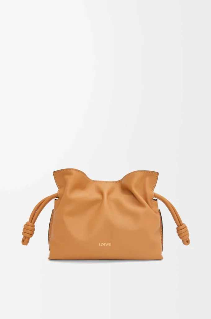 Mini pochette Flamenco en cuir de veau nappa Warm Desert