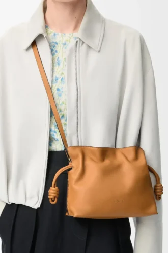 Mini pochette Flamenco en cuir de veau nappa Warm Desert