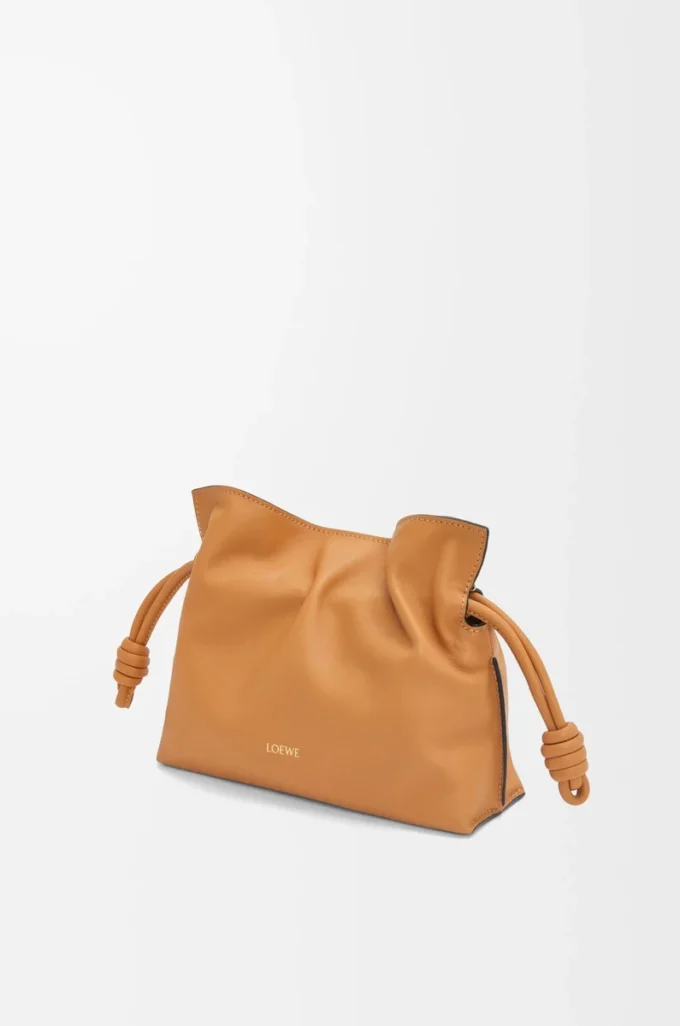Mini pochette Flamenco en cuir de veau nappa Warm Desert