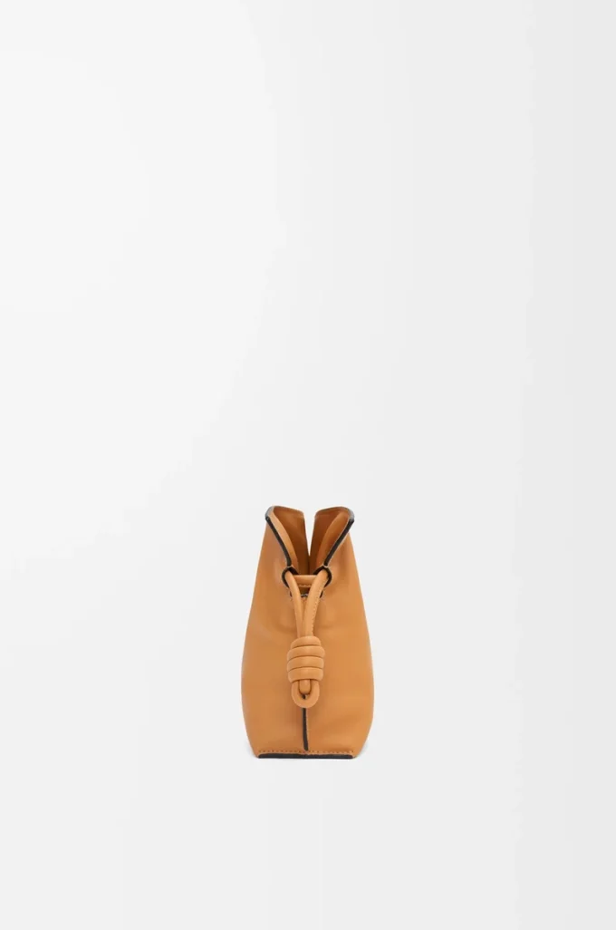 Mini pochette Flamenco en cuir de veau nappa Warm Desert