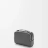 Mini sac à bandoulière pour appareil photo en cuir de veau grainé souple Anthracite
