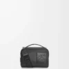 Mini sac à bandoulière pour appareil photo en cuir de veau satiné noir