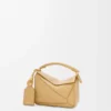 Mini sac Featherlight Puzzle en cuir d&rsquo;agneau nappa Dark Butter