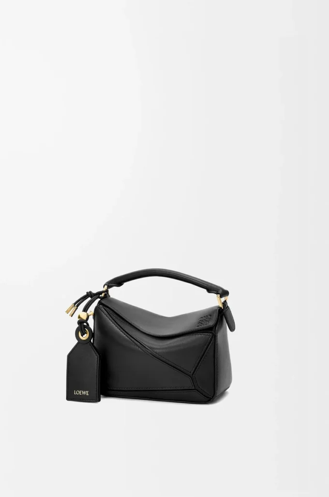 Mini sac Featherlight Puzzle en cuir d&rsquo;agneau nappa noir