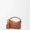 Mini sac Featherlight Puzzle en cuir d&rsquo;agneau nappa Pecan