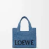 Mini sac fourre-tout LOEWE Font en raphia bleu clair