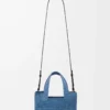 Mini sac fourre-tout LOEWE Font en raphia bleu clair