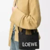 Mini sac fourre-tout LOEWE Font en raphia Noir