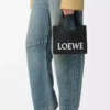Mini sac fourre-tout LOEWE Font en raphia Noir