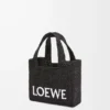 Mini sac fourre-tout LOEWE Font en raphia Noir