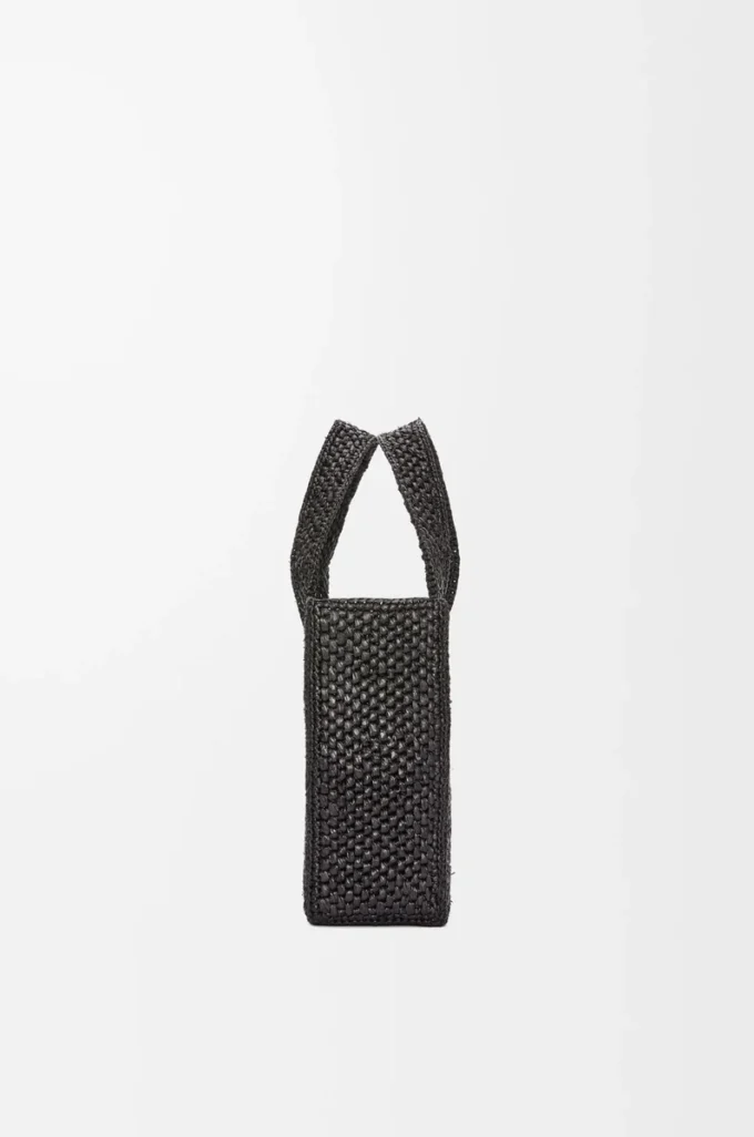 Mini sac fourre-tout LOEWE Font en raphia Noir