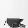 Mini sac Gate Dual en cuir de veau souple et jacquard noir