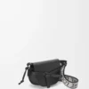 Mini sac Gate Dual en cuir de veau souple et jacquard noir