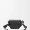 Mini sac Gate Dual en cuir de veau souple et jacquard noir