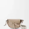 Mini sac Gate Dual en cuir de veau souple et jacquard Sand