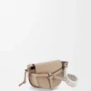 Mini sac Gate Dual en cuir de veau souple et jacquard Sand