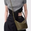 Mini sac hobo Hammock en cuir de veau classique Dark Khaki