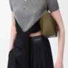 Mini sac hobo Hammock en cuir de veau classique Dark Khaki