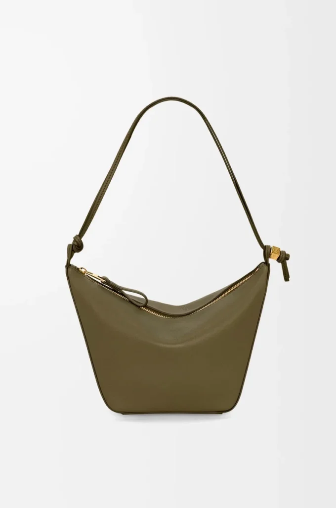 Mini sac hobo Hammock en cuir de veau classique Dark Khaki