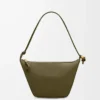 Mini sac hobo Hammock en cuir de veau classique Dark Khaki