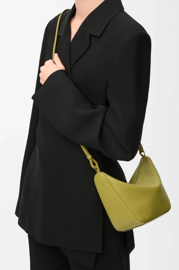 Mini sac hobo Hammock en cuir de veau classique Light Moss