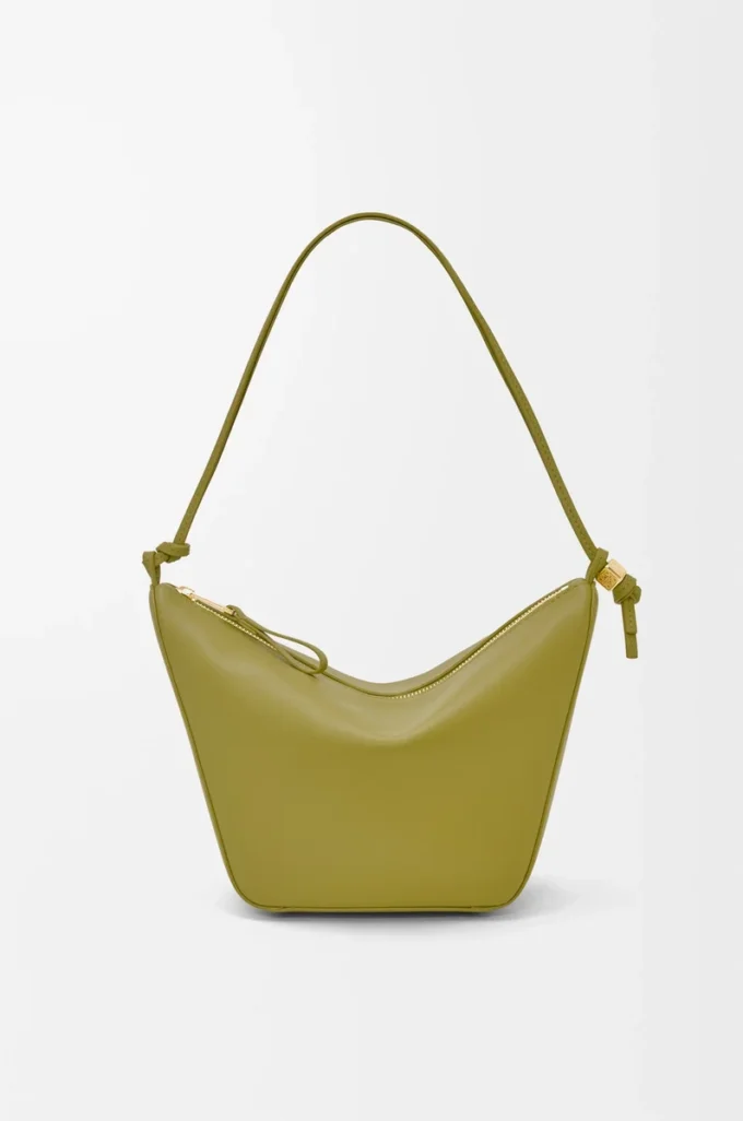 Mini sac hobo Hammock en cuir de veau classique Light Moss