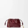Mini sac à main Flamenco en anguille bordeaux