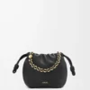 Mini sac à main Flamenco en cuir d&rsquo;agneau nappa souple Noir