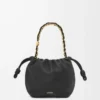 Mini sac à main Flamenco en cuir d&rsquo;agneau nappa souple Noir