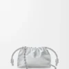 Mini sac à main Flamenco en cuir de veau imprimé moiré Argent