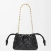 Mini sac à main Flamenco en cuir de veau nappa pincé, couleur Black