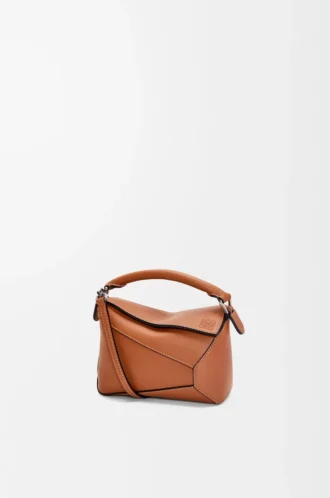 Mini sac Puzzle Edge en cuir de veau classique Tan