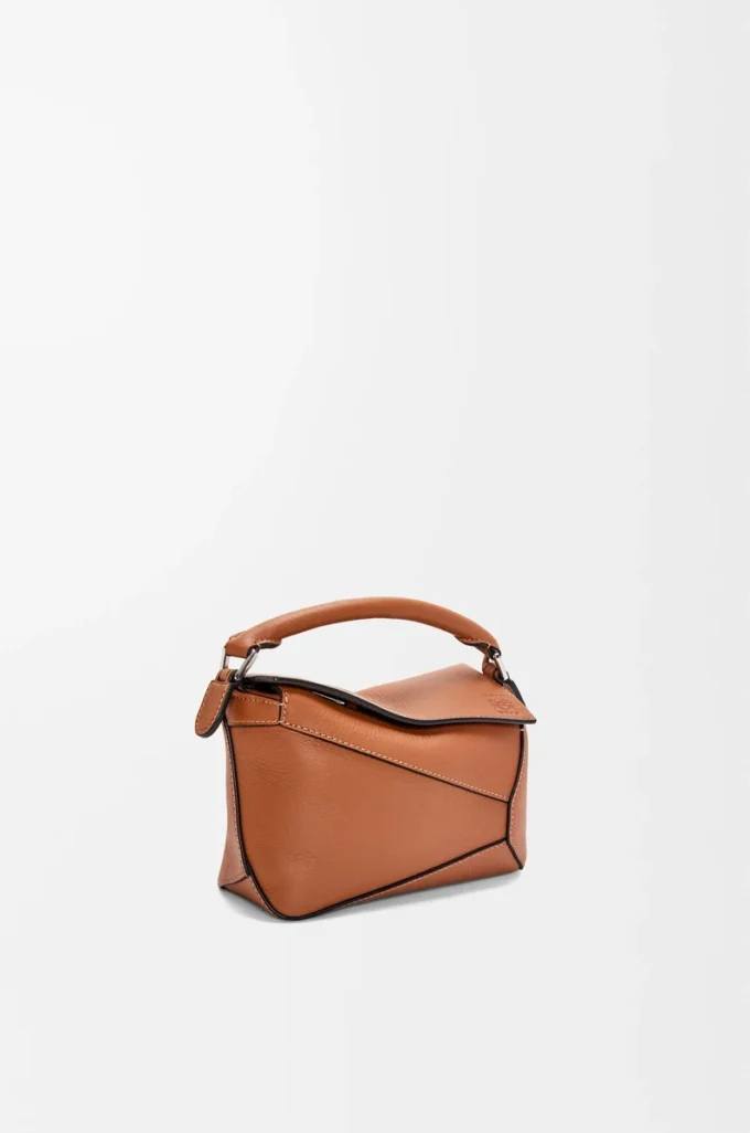 Mini sac Puzzle Edge en cuir de veau classique Tan