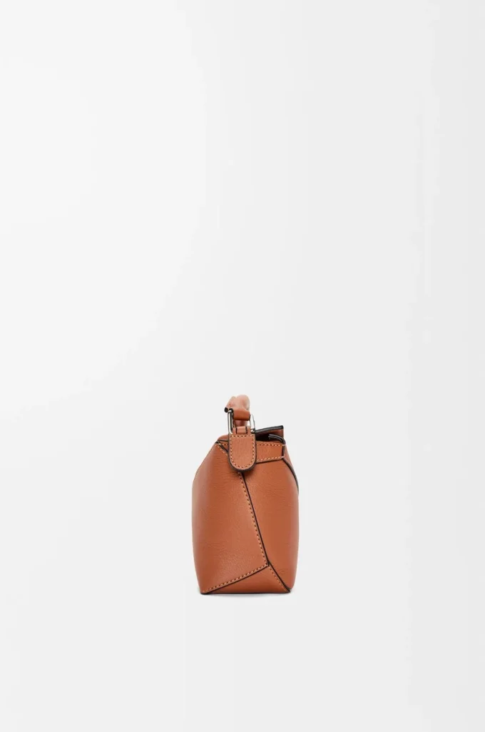 Mini sac Puzzle Edge en cuir de veau classique Tan
