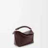 Mini sac Puzzle Edge en cuir de veau grainé souple Dark Chestnut