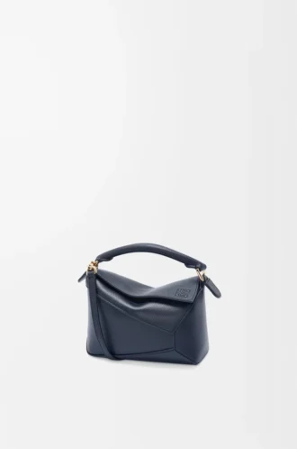 Mini sac Puzzle Edge en cuir de veau grainé souple Deep Navy