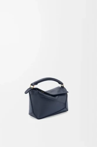 Mini sac Puzzle Edge en cuir de veau grainé souple Deep Navy