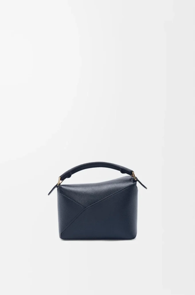 Mini sac Puzzle Edge en cuir de veau grainé souple Deep Navy