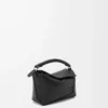 Mini sac Puzzle Edge en cuir de veau grainé souple noir