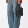 Mini sac Puzzle Fold en cuir de veau brillant noir Mini sac Puzzle Fold en cuir de veau brillant noir