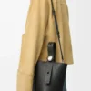 Mini sac seau Pebble en cuir de veau grainé souple noir
