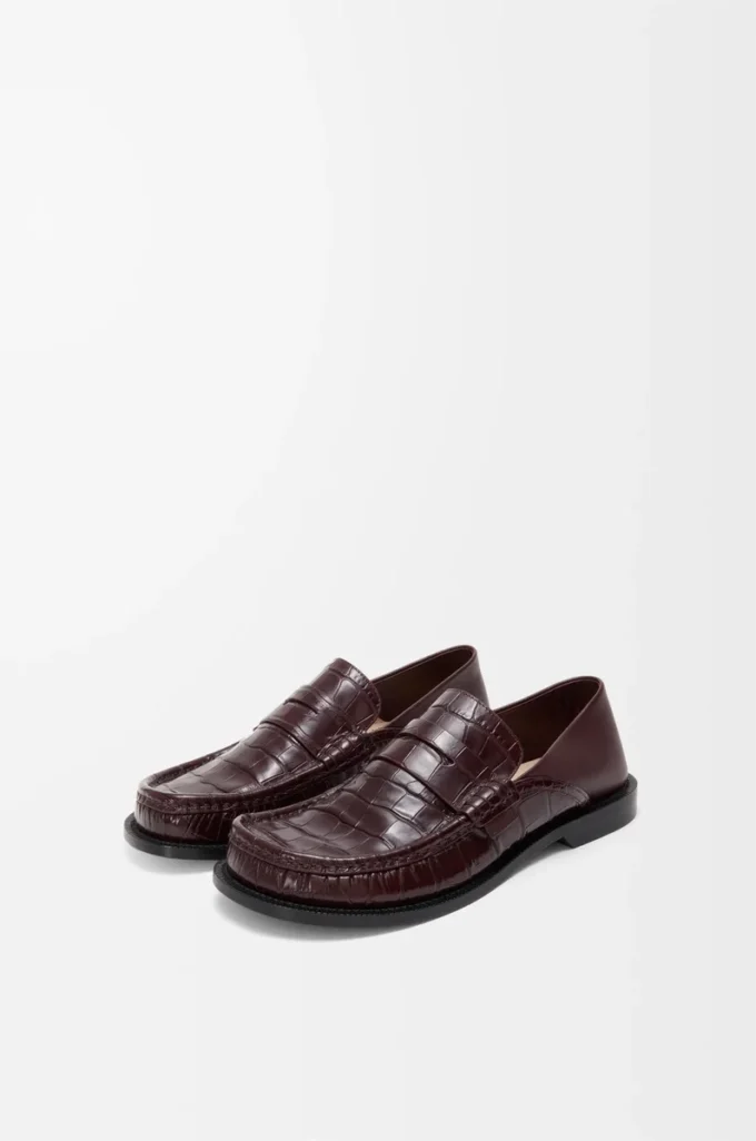 Mocassins Campo en cuir de veau bordeaux