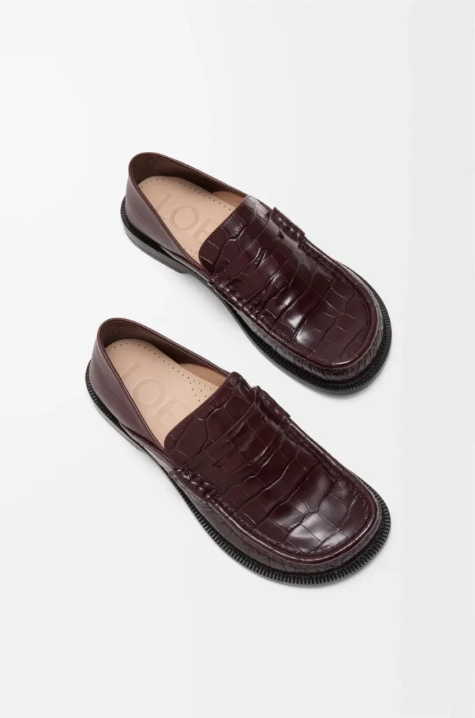 Mocassins Campo en cuir de veau bordeaux