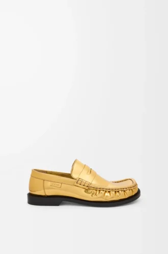 Mocassins Campo en cuir de veau métallisé doré
