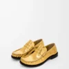 Mocassins Campo en cuir de veau métallisé doré