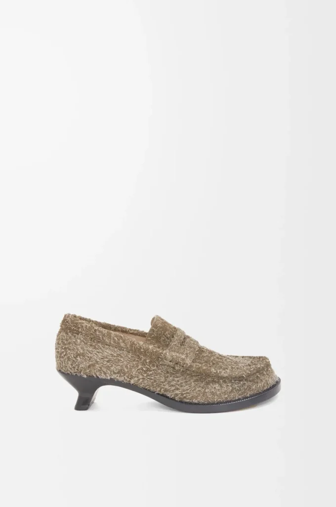 Mocassins Campo en daim brossé vert kaki