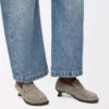 Mocassins Campo en daim brossé vert kaki